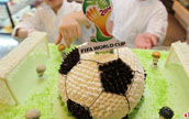 「W杯サッカーボール」のケーキが江蘇省南通市に登場