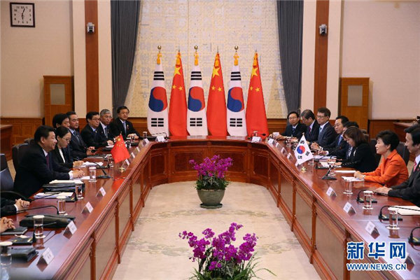 习近平主席が朴槿恵大统领と会谈、中韩关系の