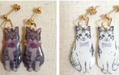ペットのネコをデザインしたイアリングをオーダーメイド　日本
