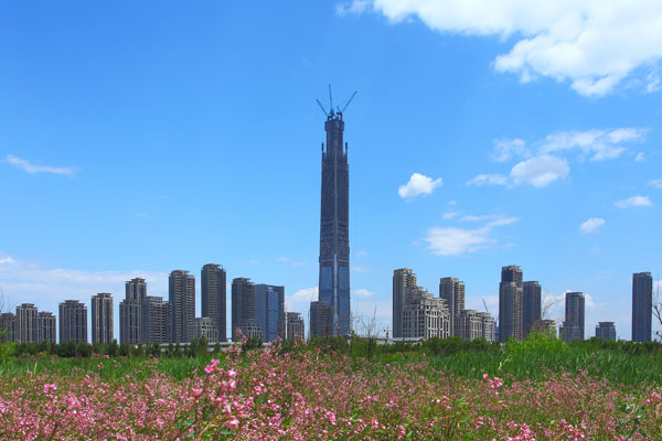 構造上の高さ中国一の「天津117ビル」の主体工事が完成
