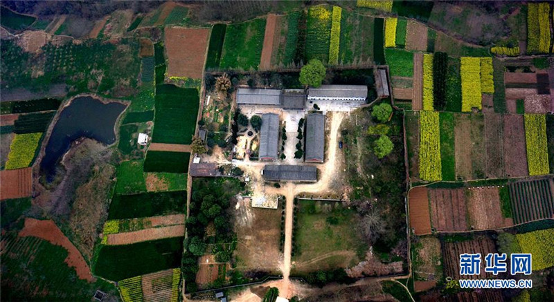 空から俯瞰した、竜崗寺国家考古遺跡公園。写真の竜崗寺は新・旧石器時代の端境期に位置し、東が新石器時代遺跡、西が旧石器時代遺跡。