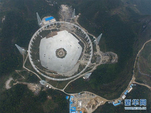 世界最大の電波望遠鏡、ケーブルネット構造が世界記録を樹立