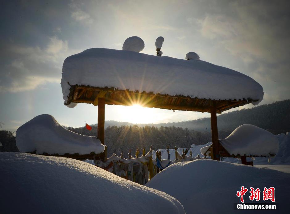 新疆に降り続く雪、最も美しい景色を迎えた禾木