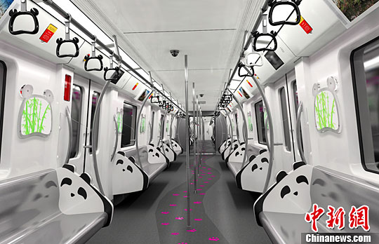 超絶かわいい、パンダがテーマの地下鉄車両が登場　成都