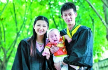卒業写真で「家族写真」