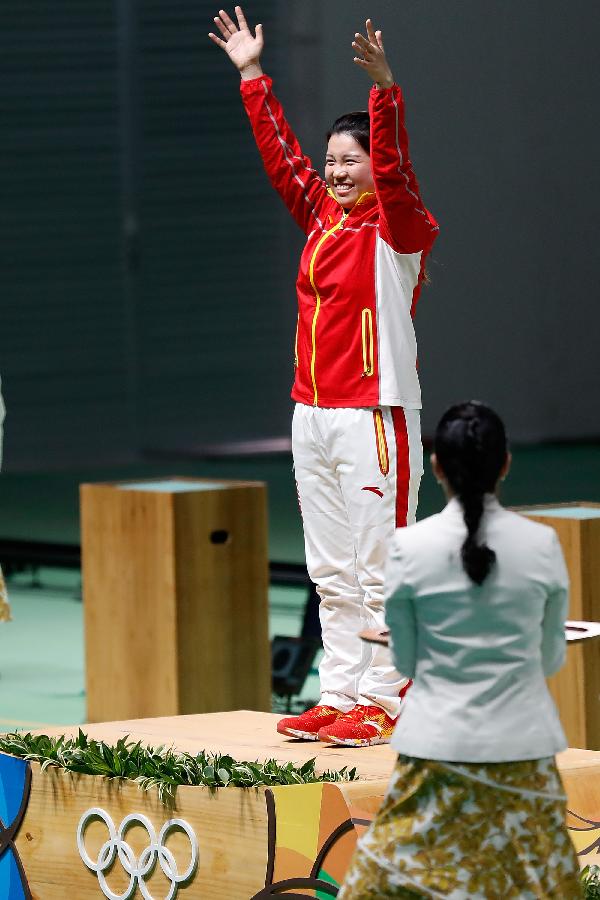 射撃女子10mエアピストル　張夢雪選手が中国初の金メダル獲得