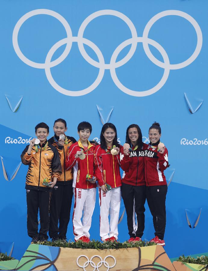 女子シンクロ高飛び込み、中国ペアが金メダル