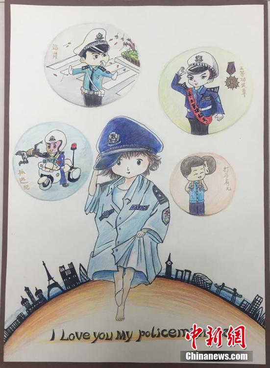 真心のこもった作品ずらり　警察官の子どもたちが描く両親の似顔絵　浙江省