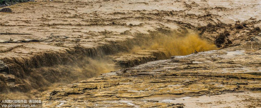 豪雨の影響で最高水位に達した黄河壺口　安全考慮し一時閉鎖