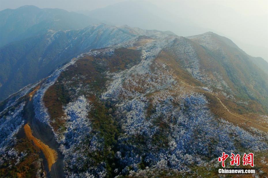 山肌一面に広がる幻想的な樹氷　江西省石城県八卦脳景勝区