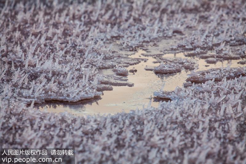 ダイヤモンドのような輝き　塩湖で「硝松」現象観測　山西省