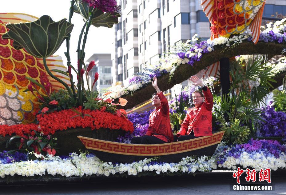 第129回米国ローズ・パレードに中国要素あふれるローズカー登場　米国