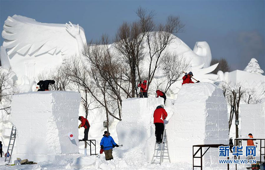 ハルビンで「第23回哈爾濱国際雪の彫刻コンテスト」開幕　黒竜江省