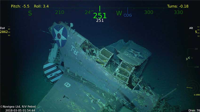 ポール・アレン氏の調査チーム、第二次大戦中に沈んだ空母を発見