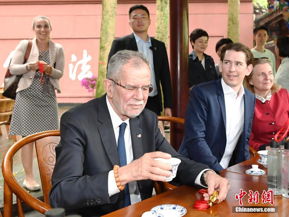 オーストリアの大統領一行、四川省でパンダと対面