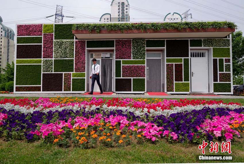 外壁には様々な観葉植物　立体緑化公衆トイレが北京に登場