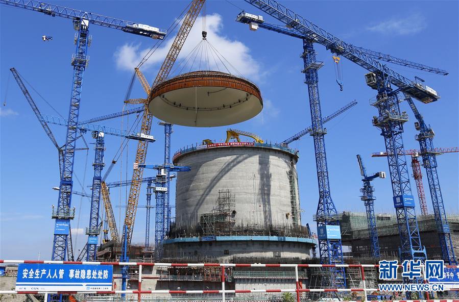 防城港原発2期プロジェクト3号機のドーム設置を完了