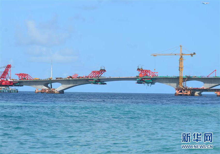中国・モルディブ友誼大橋、閉合作業を終えて全区間が開通