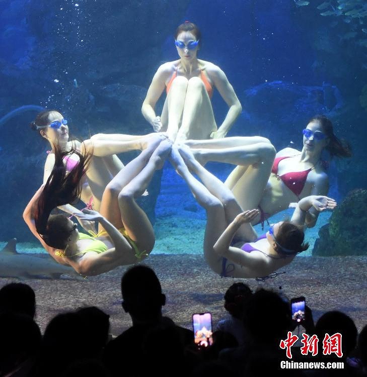 ロシアの水中バレエ団が福州市で公演　観客たちに「涼」を提供