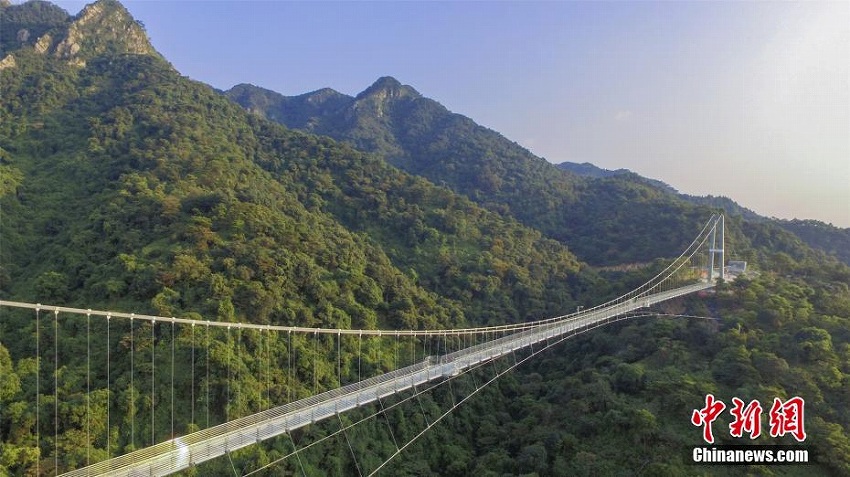大峡谷にかかる広東省最長のガラス橋の一般開放スタート