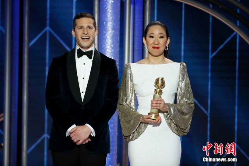 アジア系女優として初のゴールデン・グローブ賞テレビ部門の主演女優賞を受賞したサンドラ・オー（1月6日撮影）。 