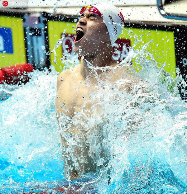 孫楊選手が4連覇の金メダル！世界水泳選手権男子400 メートル自由形