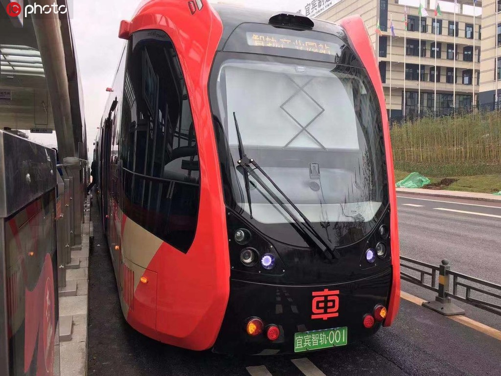 四川省宜賓市で開通した次世代都市交通システム（写真著作権は東方ICが所有のため転載禁止）。 