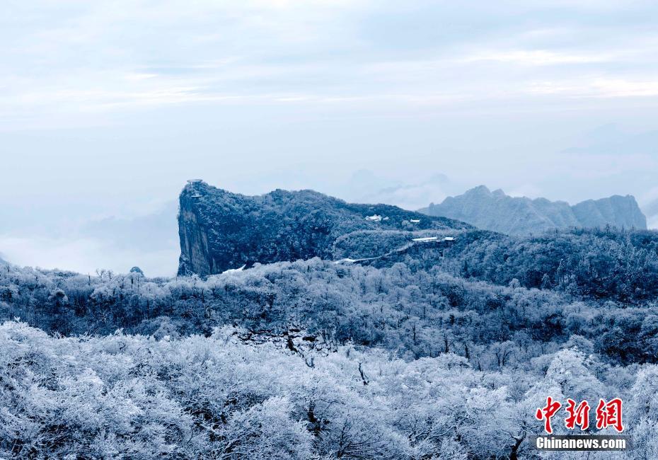 湖南省張家界天門山で降雪を観測　雲海と霧氷現る