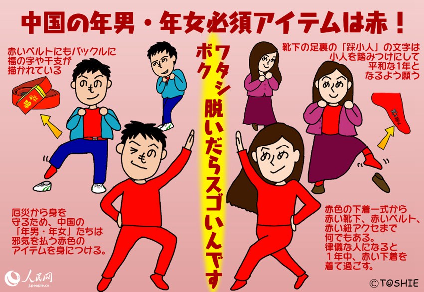 イラストで知ろう イマドキ中国 赤だらけになる中国の年男と年女 人民網日本語版 人民日報