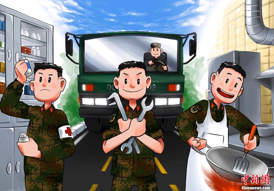 武装警察の新兵がイラストで兵卒の成長過程を描く 3 人民網日本語版 人民日報