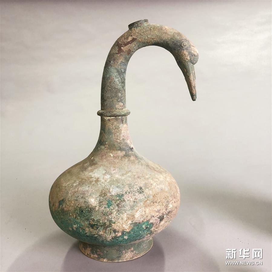 河南省でハクチョウの形をした青銅壺が出土、中には謎の液体も