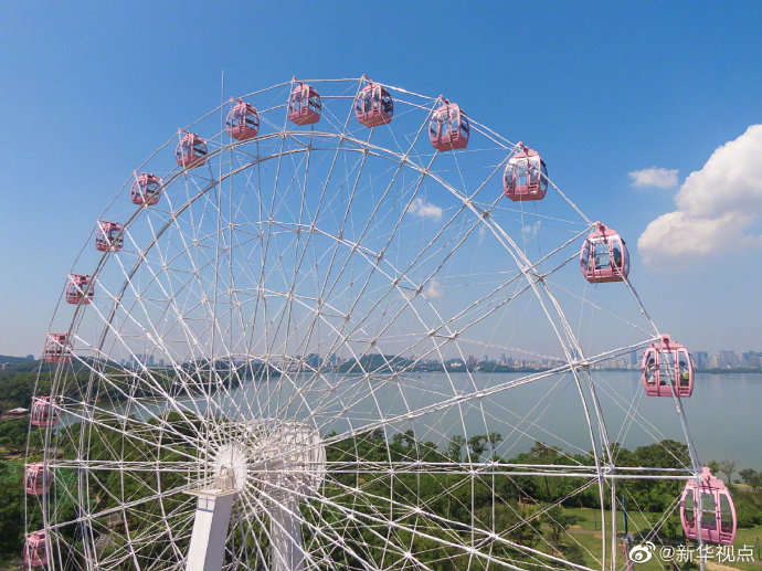 誰と乗りたい？一周13分14秒の「桜色の観覧車」　湖北省武漢