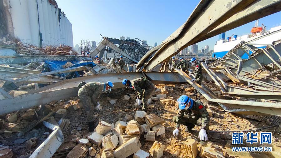 中国PKO部隊が爆発事故後のベイルート再建を支援
