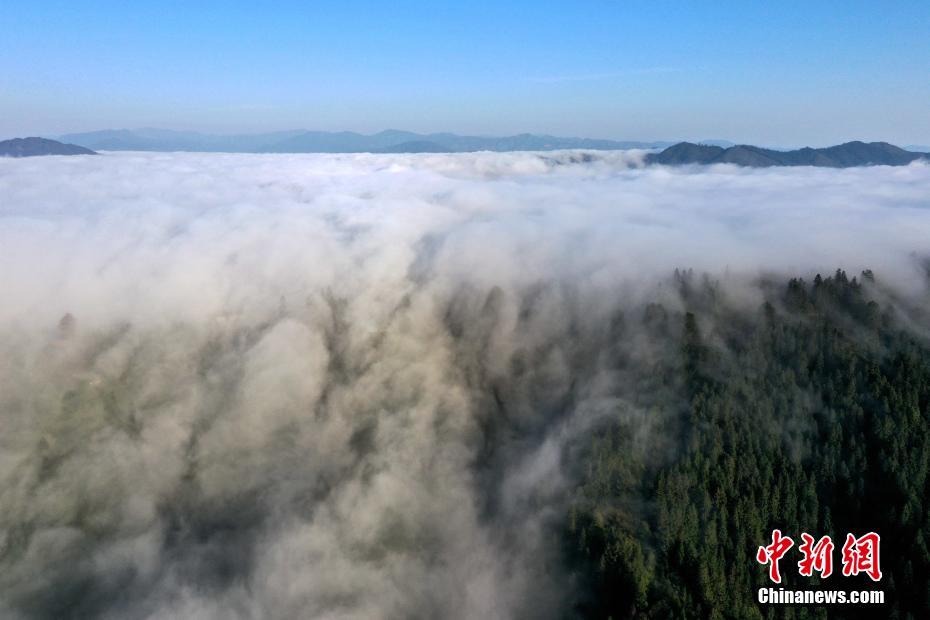 貴州従江の冬　人々を魅了する「雲の滝」