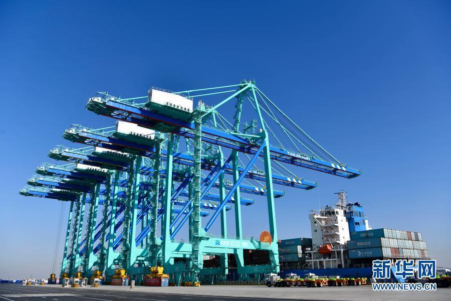天津港自動化埠頭の建設に重要な進展