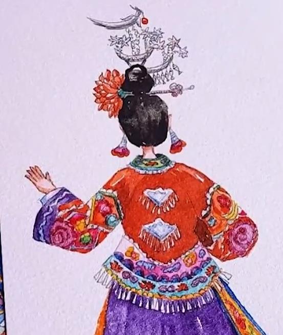細部まで見事に描かれた民族衣装姿の少女のイラストがスゴイ