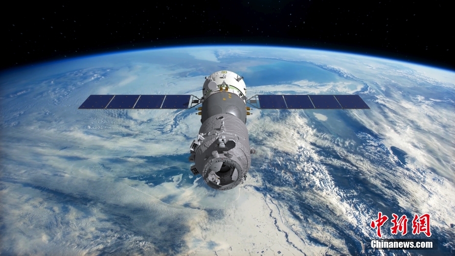有人宇宙船「神舟12号」のフライトシミュレーション画像（資料提供・中国航天科技集団五院）。