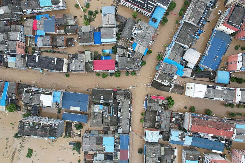 湖北省随州市柳林鎮に豪雨　住民8千人が被災
