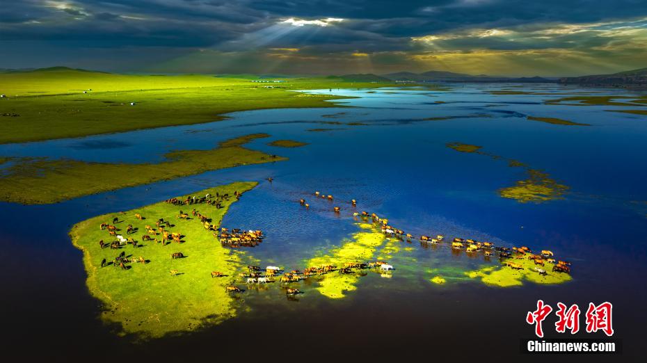 水輝き、緑したたるアルグン湿地　内モンゴル