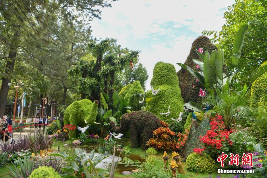 「花の街」昆明を100組の立体花壇で飾りCOP15を歓迎　雲南省