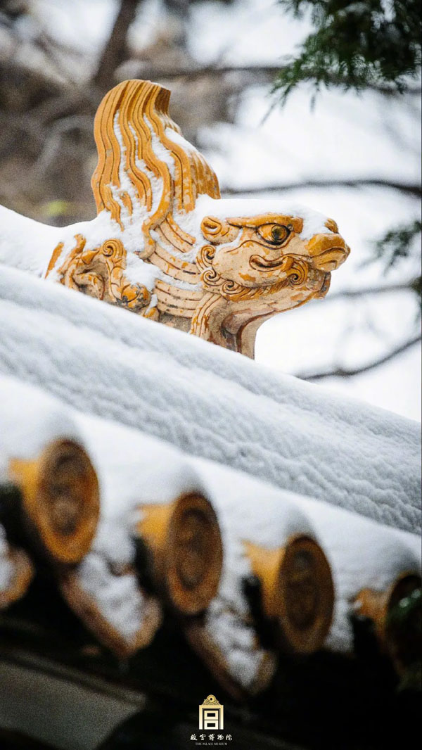 初雪に覆われたロマンチックな故宮　北京市