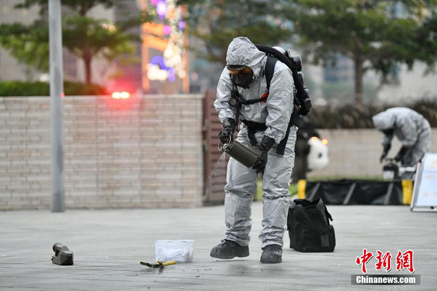 香港の高速鉄道駅で部門の垣根超えた反テロ責任チームが訓練