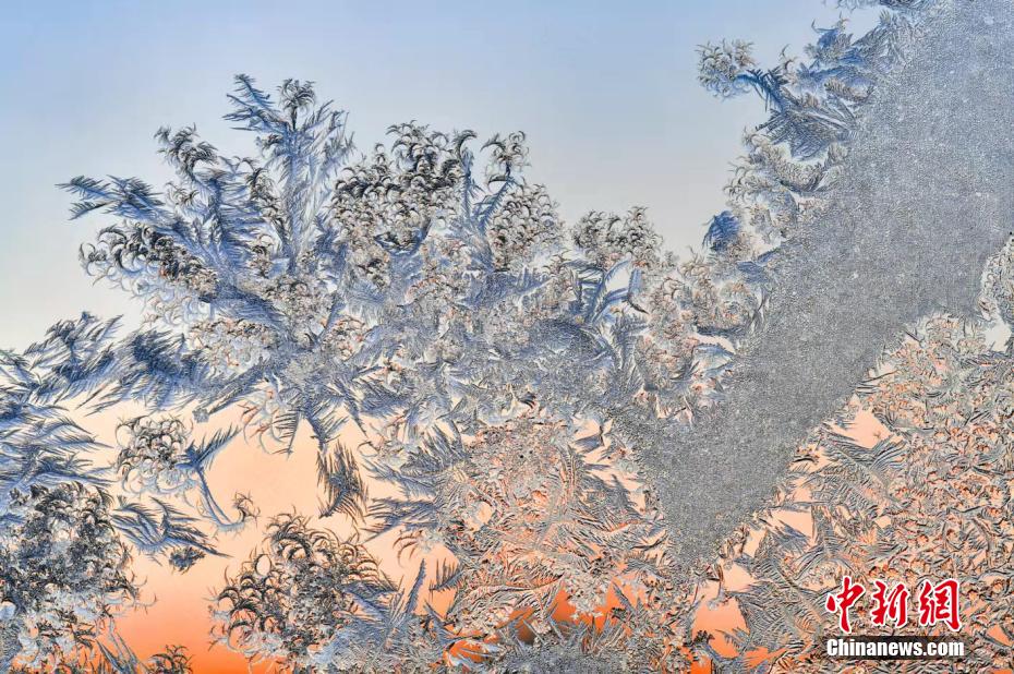 中国東北エリアで氷点下28度記録　窓には「世界に一つだけの氷花」