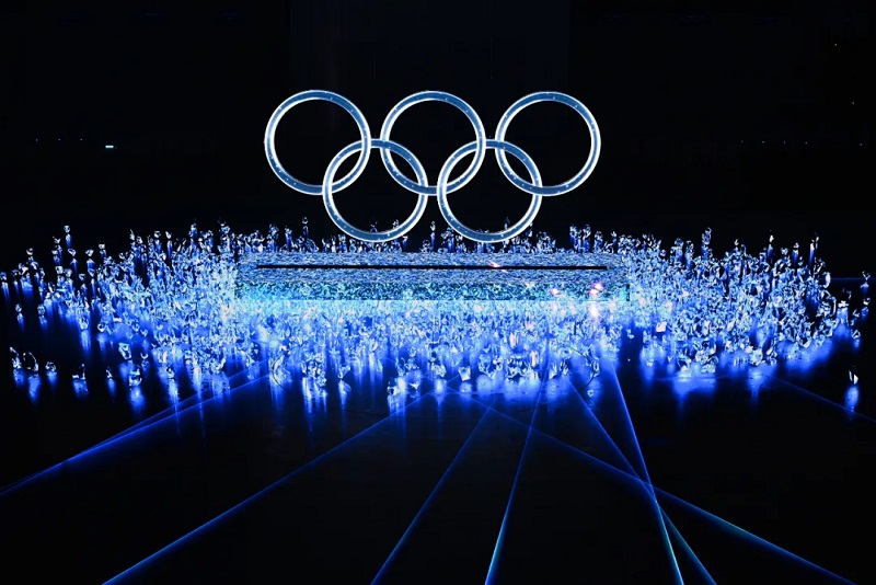 北京冬季五輪開会式の「氷の五輪」　彫刻でなくLEDスクリーン