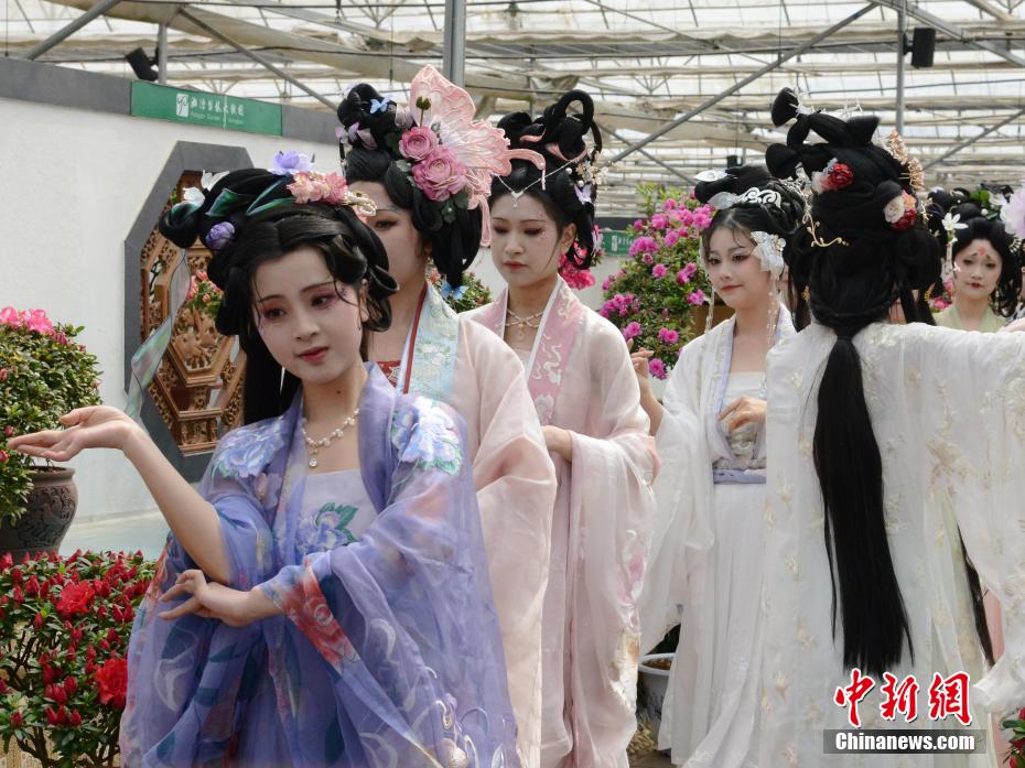 「十二花神」に扮した女性たちが花を愛でる「花朝フェス」開催　湖南省