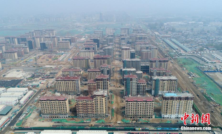 上空から撮影した「未来都市」雄安新区