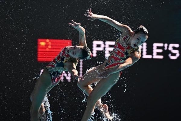 アーティスティックスイミングのチームテクニカルルーティンで中国が金メダル