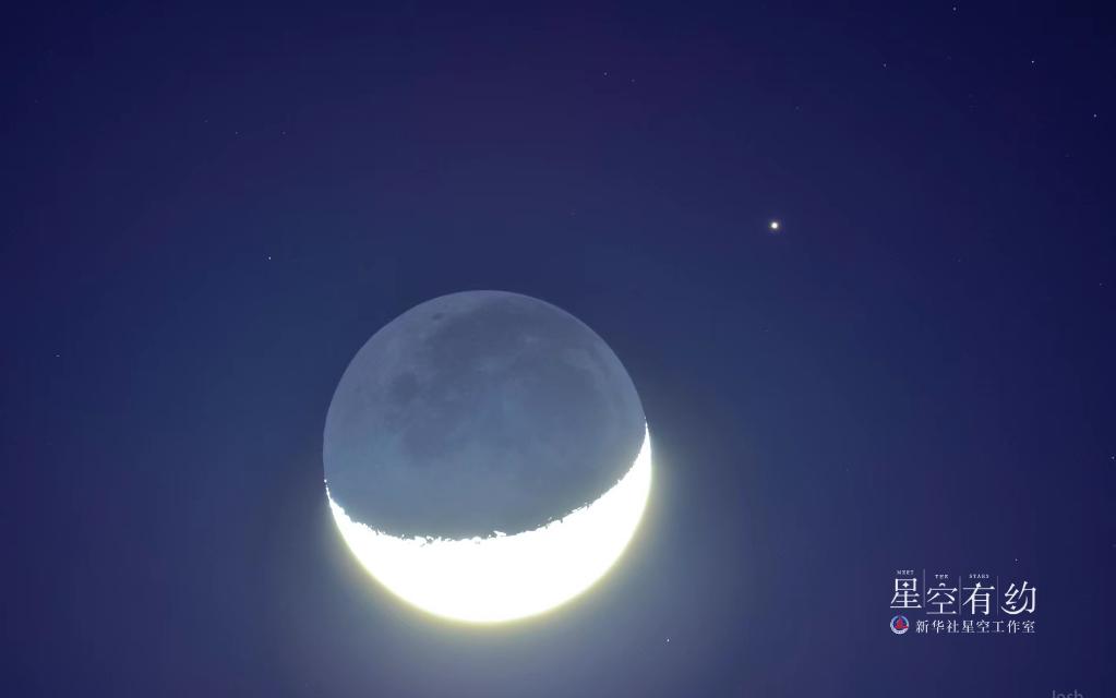 天津市の天文愛好家の王碩氏が2021年4月17日に撮影した、火星と月の大接近。（画像提供は本人）
