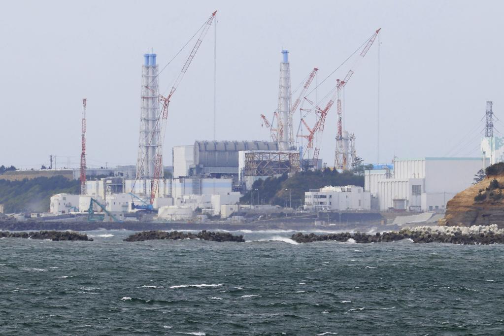 2021年4月13日に撮影した日本の福島第一原子力発電所(新華社通信/共同通信)