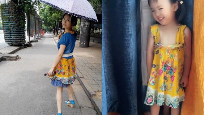 おばあちゃんが娘のスカートを孫娘用に見事リメイク　遼寧省